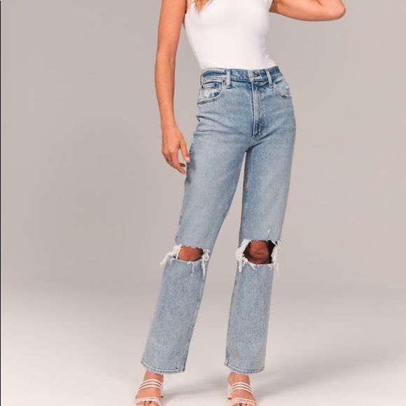 Abercrombie & Fitch Denim - 90s Curve Love Ultra High Rise Straight Jeans